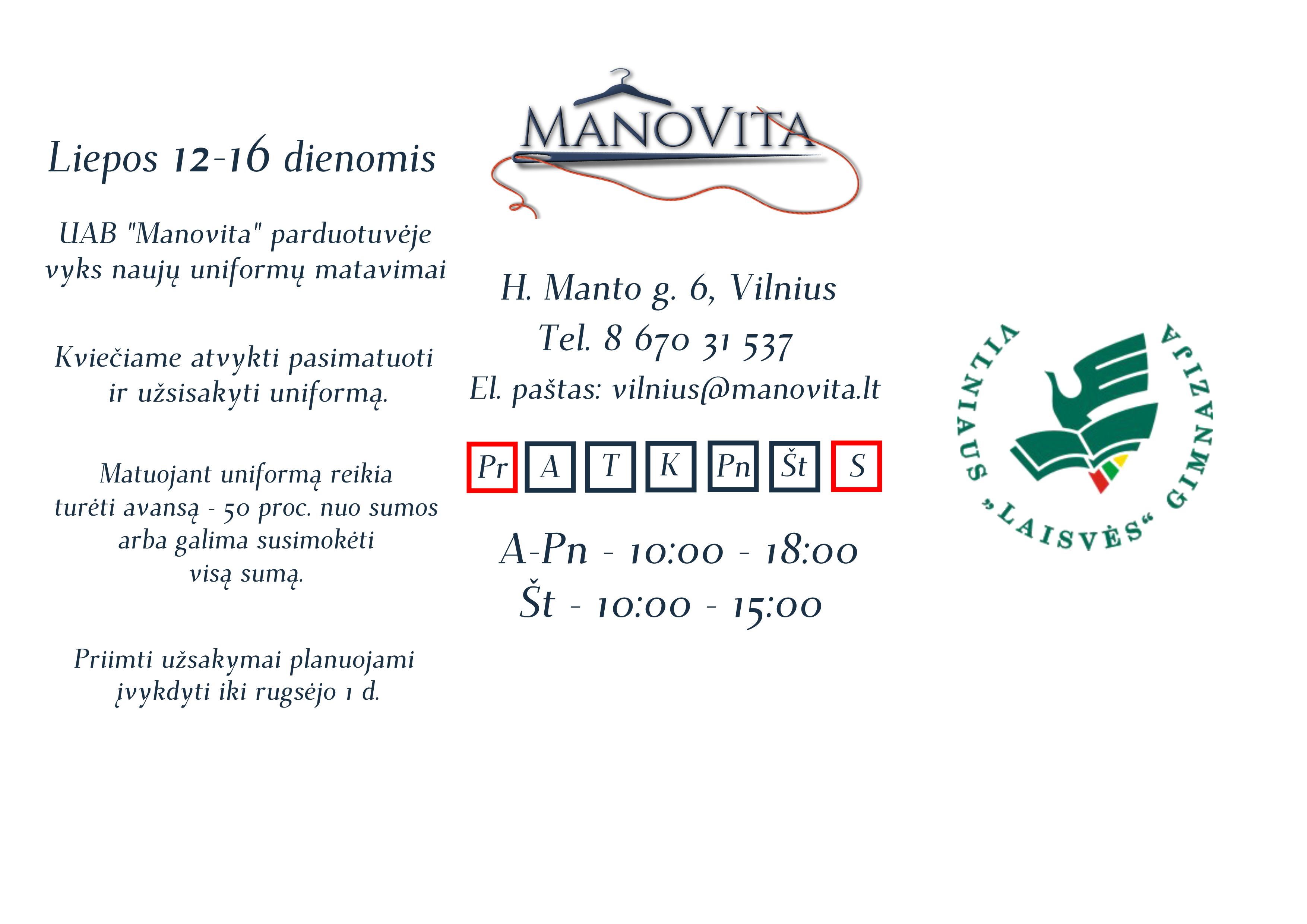 UŽSAKYMŲ LAIKAS patikslintas